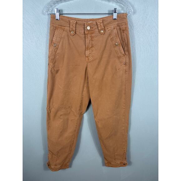 Summum Womens Size 36 Brown Twill Stretch Worker Pockets Tapered Pants Trousers - Picture 11 of 12